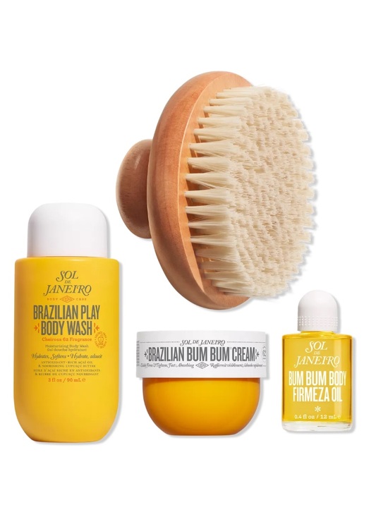 Sol de Janeiro Other - Sol de Janeiro Yellow Brazilian Body Care Set with Wooden Dry Brush